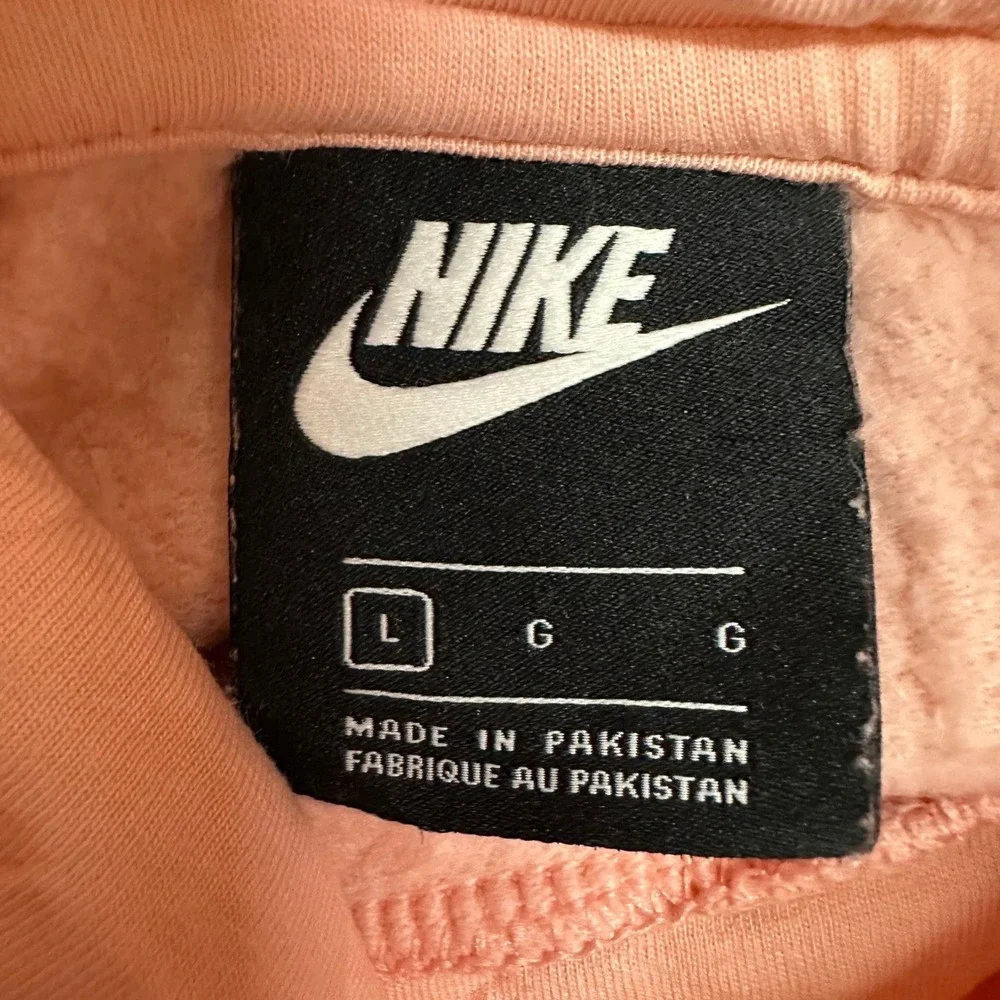 Nike Hoodie Womens Size L Pink Viscose Blend Long Sleeve Casual Athletic Swoosh